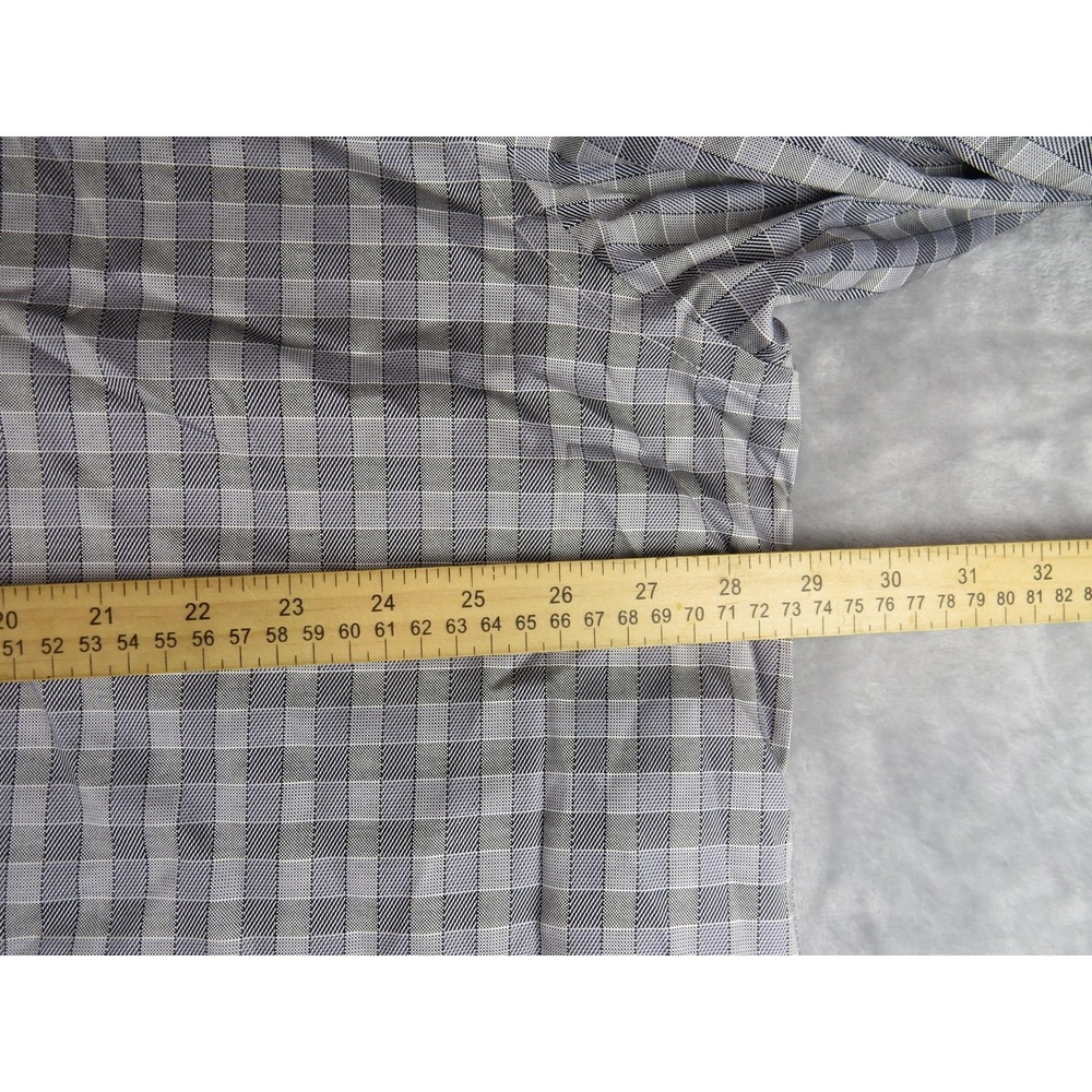 Brandolini Shirt Mens XXL 18.5‎ 47 Grey Check Dress Button Down Long Sleeve - Picture 7 of 9